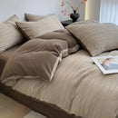 Axyaa Cotton Washed Yarn Bedding Set: Duvet Cover, Sheets, Quilt Cover, Pillowcases