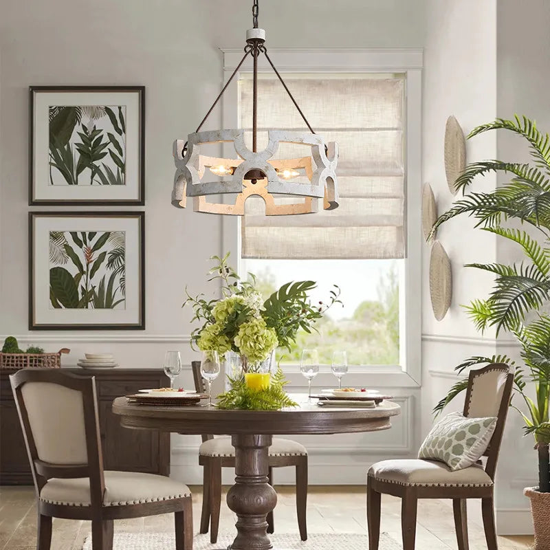 Axyaa Rustic Wood Chandelier for Living Room, Dining Room, Shop & Restaurant