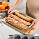Axyaa Silicone French Bread Baking Tray | Non Stick Cake Mold for Grey Three Grid Method