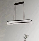 Axyaa Modern LED Circle Ring Chandelier, Black Metal Acrylic Shade, Home Decor Lighting