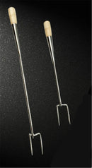 Axya Stainless Steel BBQ Meat Fork with Wooden Handle and Big Hooks