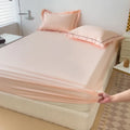 Axyaa 100% Cotton Fitted Sheet & Pillowcase Set, White, 180x200, 3Pcs