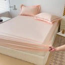 Axyaa 100% Cotton Fitted Sheet & Pillowcase Set, White, 180x200, 3Pcs