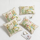 Axyaa Daisy Floral Embroidery Pillow Cover 45x45cm/30x50cm Yellow Blue