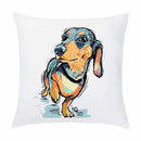 Axyaa Painted Dog Decorative Soft Sofa Bed Pillow Cover in Cartoon Puppy Design