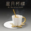 Axyaa European Moon Stars Ceramic Coffee Cup Saucer Office Tea Gift Home Decor