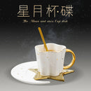 Axyaa European Moon Stars Ceramic Coffee Cup Saucer Office Tea Gift Home Decor