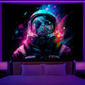 Axyaa Astronaut Tapestry Wall Hanging Fantasy Art Glow Under UV