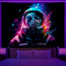 Axyaa Astronaut Tapestry Wall Hanging Fantasy Art Glow Under UV