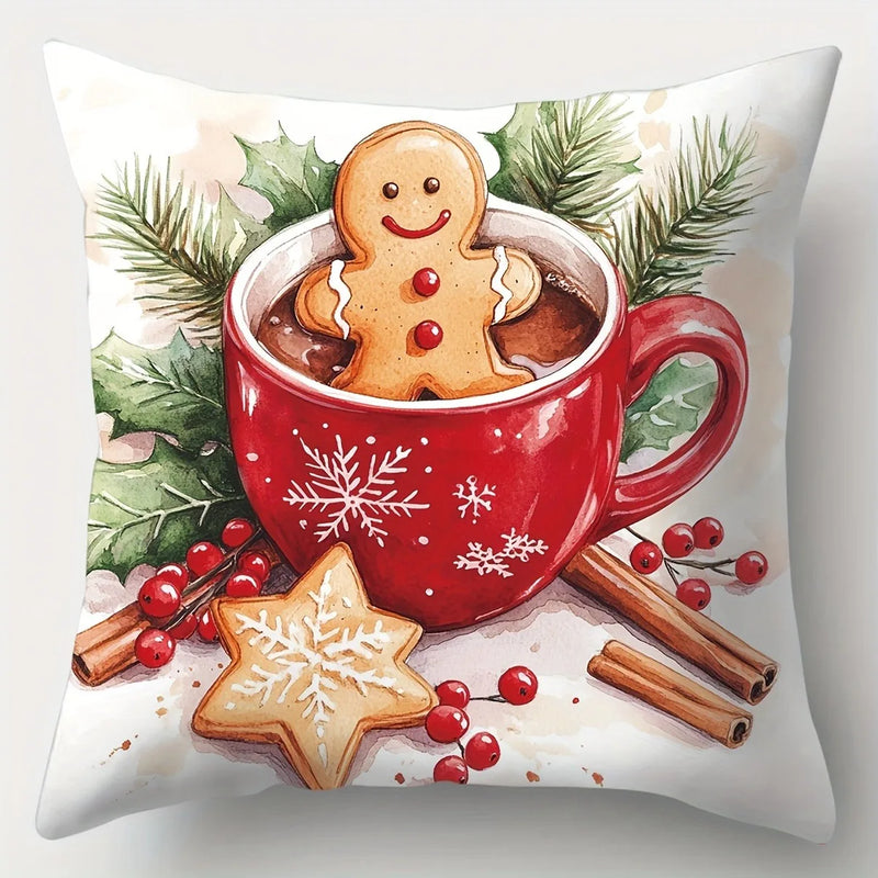 Axyaa Christmas Printed Pillow Cover Set for Festive Home Decor