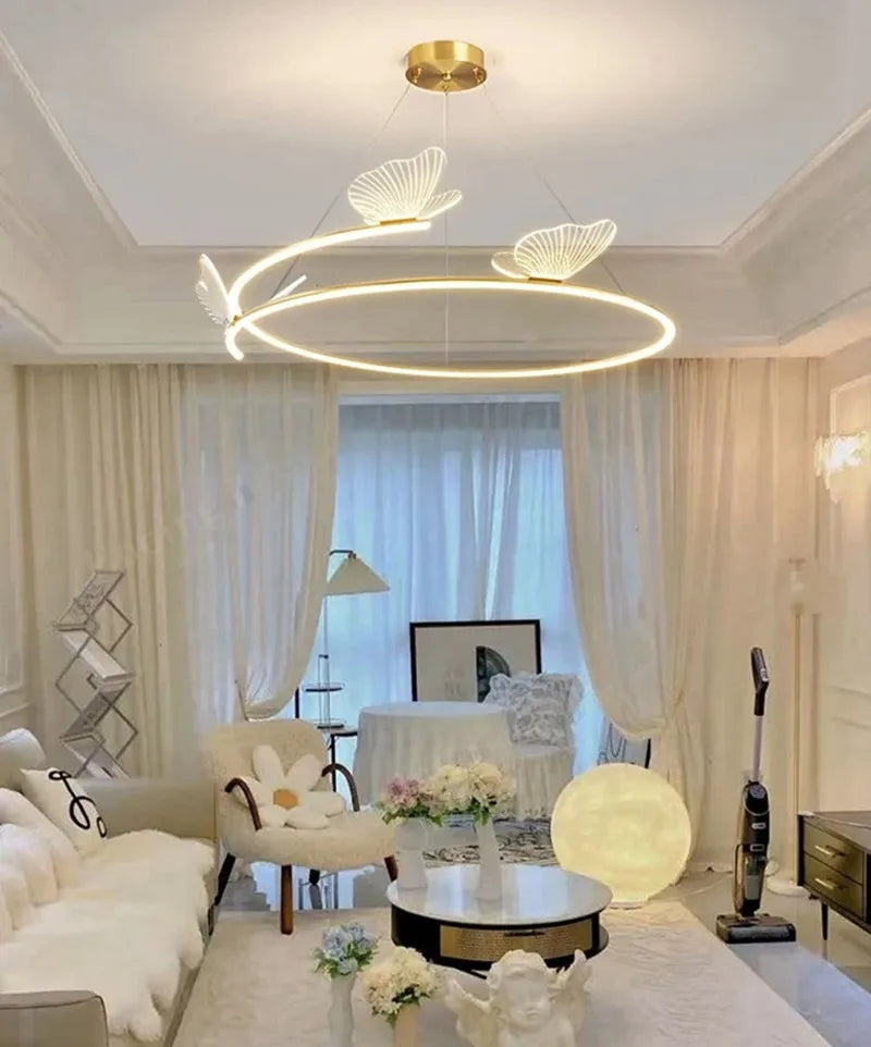 Axyaa Butterfly Ceiling Chandelier: Modern Minimalist Nordic Design Hanging Light Home Decor