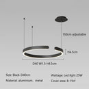 Axyaa Modern Semicircular LED Chandelier for Dining Living Bedroom in Black White