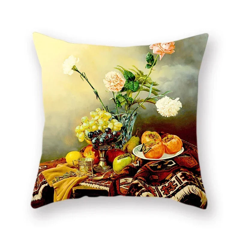 Axyaa Vase Flower Polyester Throw Pillowcase for Home Decor