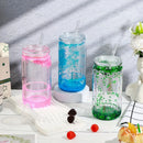 Axyaa 16oz Double Wall Snow Globe Tumbler with Bamboo Lid and Straw