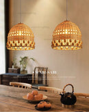 Axyaa Woven Rattan Chandelier Pendant Light for Home Decor