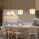 Axyaa Bamboo Pendant Lamp: Zen Tea Room Hanging Light for Home Decor.
