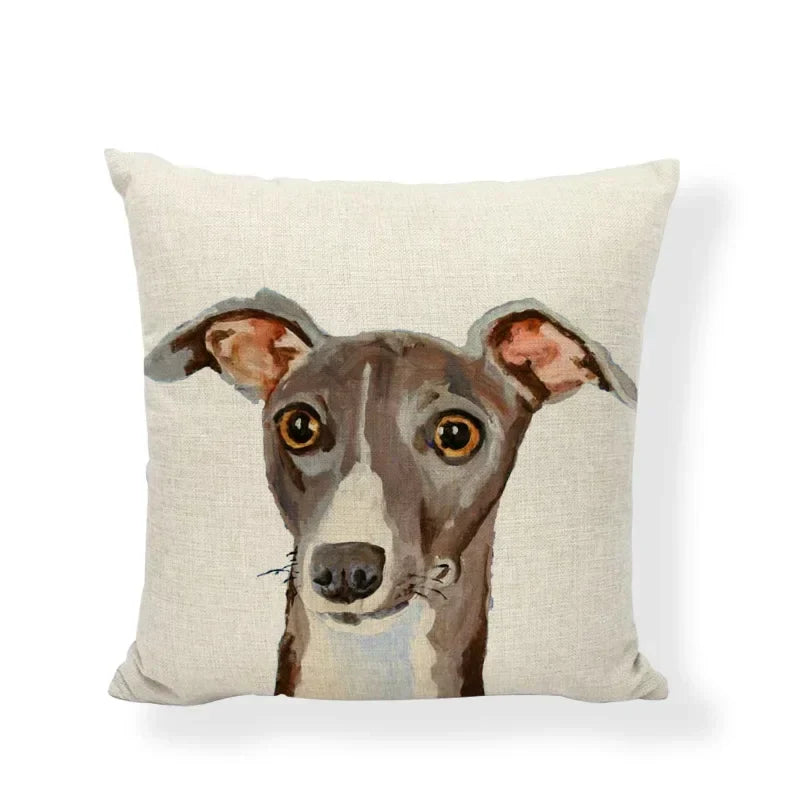 Axyaa Black White Dog Cushion Covers - Home Decor Pillow Cases