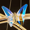 Axyaa Colorful Crystal Butterfly LED Ceiling Lamp Chandelier for Home & Restaurant