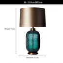 Axyaa Blue Glass Floor Lamp | American Style LED Light for Living Room