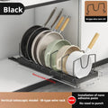 Axyaa Sliding Pot Lid Holder Rack Adjustable Under Cabinet Organizer Shelf
