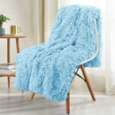 Axyaa Cozy Faux Fur Reversible Throw Blanket: Soft Plush Fluffy Blanket for Couch