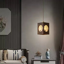 Axyaa Bamboo Rhyme Wooden Chandelier Vintage Fabric Lampshade for Study, Bedroom, Restaurant