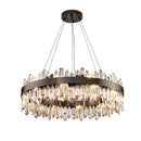 Axyaa Gold Black Crystal Chandelier Hanging Lamp for Elegant Indoor Lighting