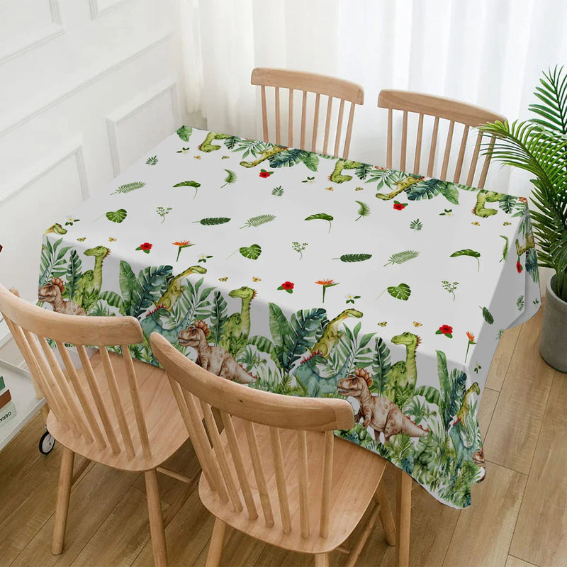 Axyaa Tropical Plant Dinosaur Table Runner for Rustic Dining Decor