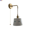 Axyaa Brass & Ceramic LED Wall Lamp - Vintage Style Stair & Bathroom Lighting