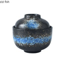 Axyaa Ceramic Soup & Dessert Bowl with Lid - Creative Pattern, Thick & Durable