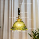 Axyaa Green Glass LED Pendant Lights - Japanese Style Home Decor Chandelier