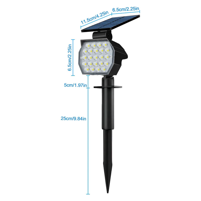 Axyaa Solar Spotlights: Adjustable 23LEDs Outdoor Landscape Lights