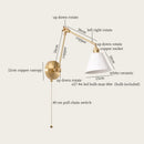 Axyaa Ceramic LED Wall Lamp Pull Chain Switch Nordic Copper Wandlamp