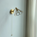 Axyaa Vintage Brass Wall Sconce Clear Glass Up Down Rotate Bedside Lamp