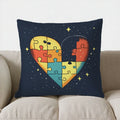 Heart Maze & Stars Digital Print Pillow Cover for Sofa, Bedroom & Car by Axyaa