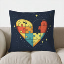 Heart Maze & Stars Digital Print Pillow Cover for Sofa, Bedroom & Car by Axyaa