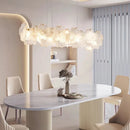 Axyaa Modern French Dining Table with Crystal Chandelier