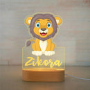 Axyaa Acrylic USB NightLight with Custom Name, Animal Design for Kids' Bedroom Décor