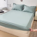 Axyaa 100% Cotton Fitted Sheet & Pillowcase Set, White, 180x200, 3Pcs