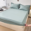 Axyaa 100% Cotton Fitted Sheet & Pillowcase Set, White, 180x200, 3Pcs