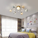 Axyaa Children's Planet Glass Ceiling Light: Modern LED Lighting Fixtures for Bedroom and Living Room