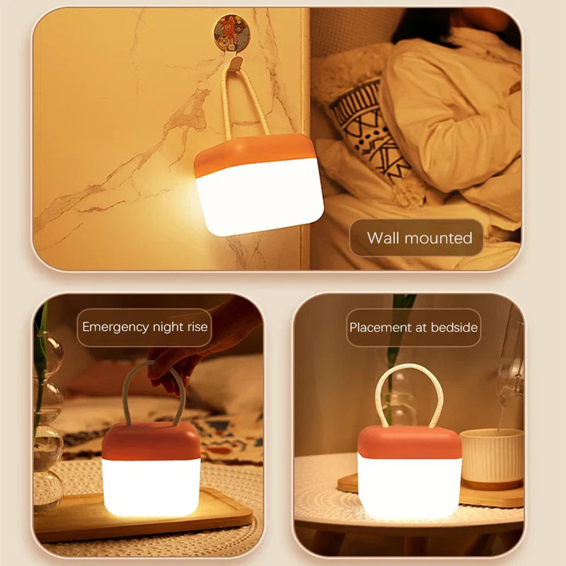 Axya LED Night Light: USB Chargeable, Human Touch Control Lamp for Bedroom Table