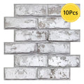 Axyaa 3D Brick Wall Stickers: 10Pcs Peel and Stick Adhesive Tiles, Waterproof Kitchen Decor