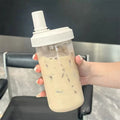 Axyaa Bubble Tea Portable Straw Cup -  Large Capacity, Heat Resistant Transparent Bottle