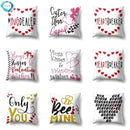 Axyaa Nordic Heart Print Throw Pillow Cover 45x45cm Home Sofa Decor