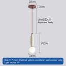 Axyaa Retro Stone LED Chandelier with Glass Lampshade for Bedroom Decor