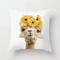 Cute Animals Print Decor Pillowcase by Axyaa - Pink Flower Theme