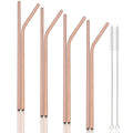 Axyaa Stainless Steel Straws Set for Drinks • Reusable and Colorful Kitchen Accessories