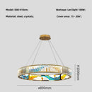 Axyaa Circle LED Pendant Chandelier for Modern Living Room Lighting