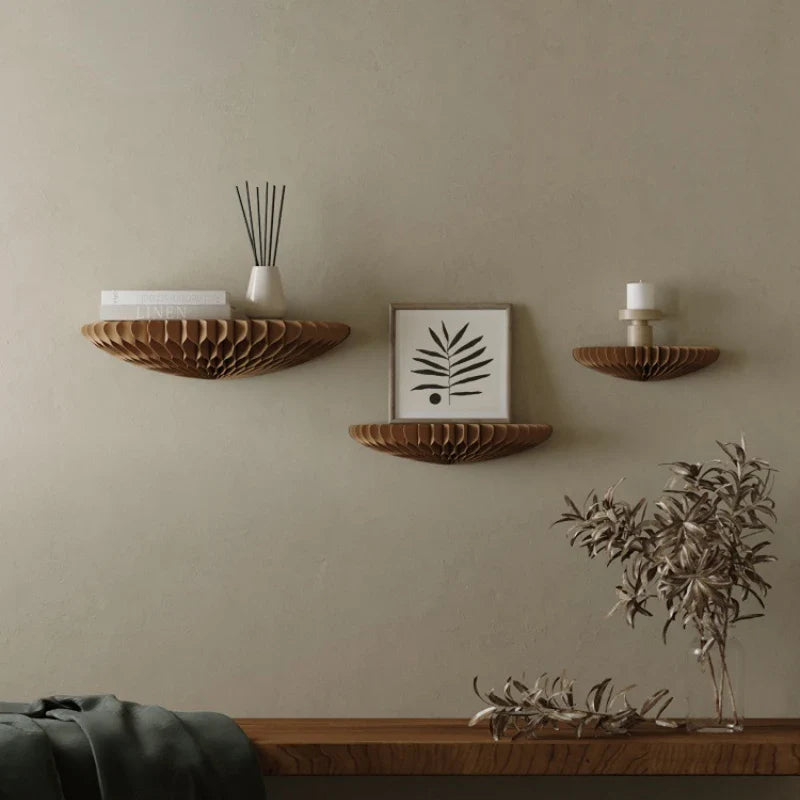 Axya Wall Shelf: Decorative Perforation-Free Shelving Board for Home and Office